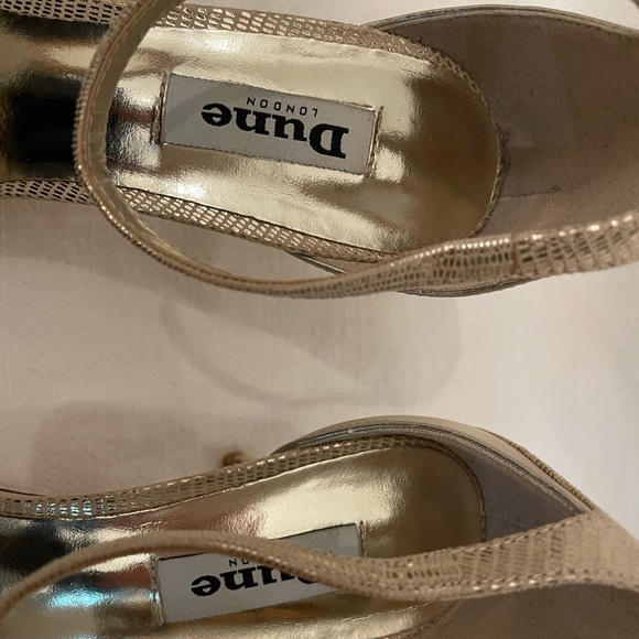 Mariee Dune London Gold-Reptile-Synthetic Two Part Mid Heel Sandal - Picture 2 of 8